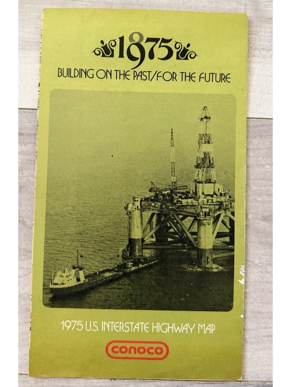 1975 United States Road Map with an 1875 U.S. Map from Conoco